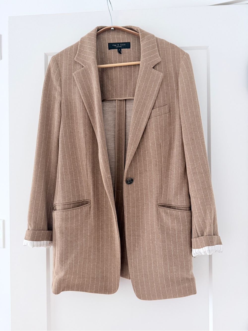 Rag and bone Tan Pinstripe Blazer Jacket